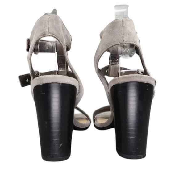 Sam Edelman Shoes Womens 6.5 Heeled Sandals Ankle Straps Leather Block Heel Grey - Picture 7 of 15
